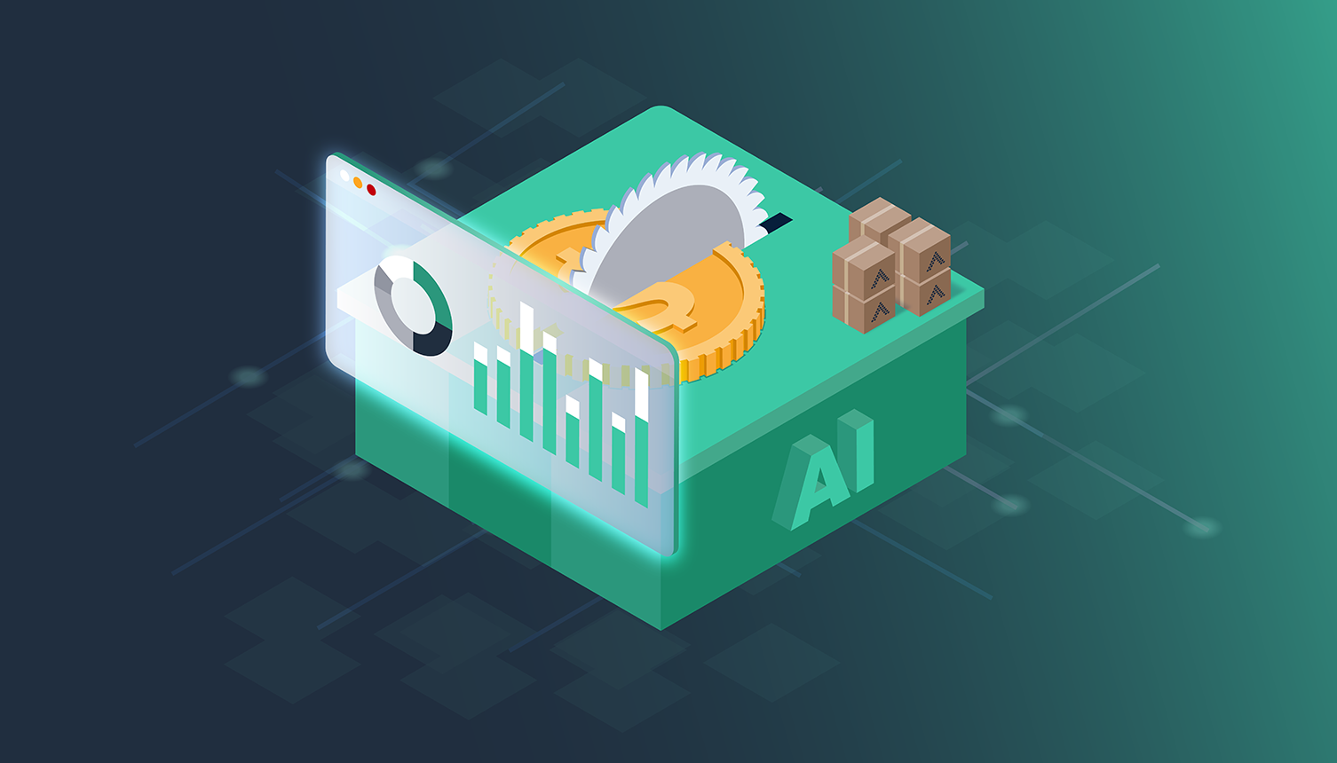 AI-powered supply chains optimizing global supply chains for efficient logistics and improved profit margins.
