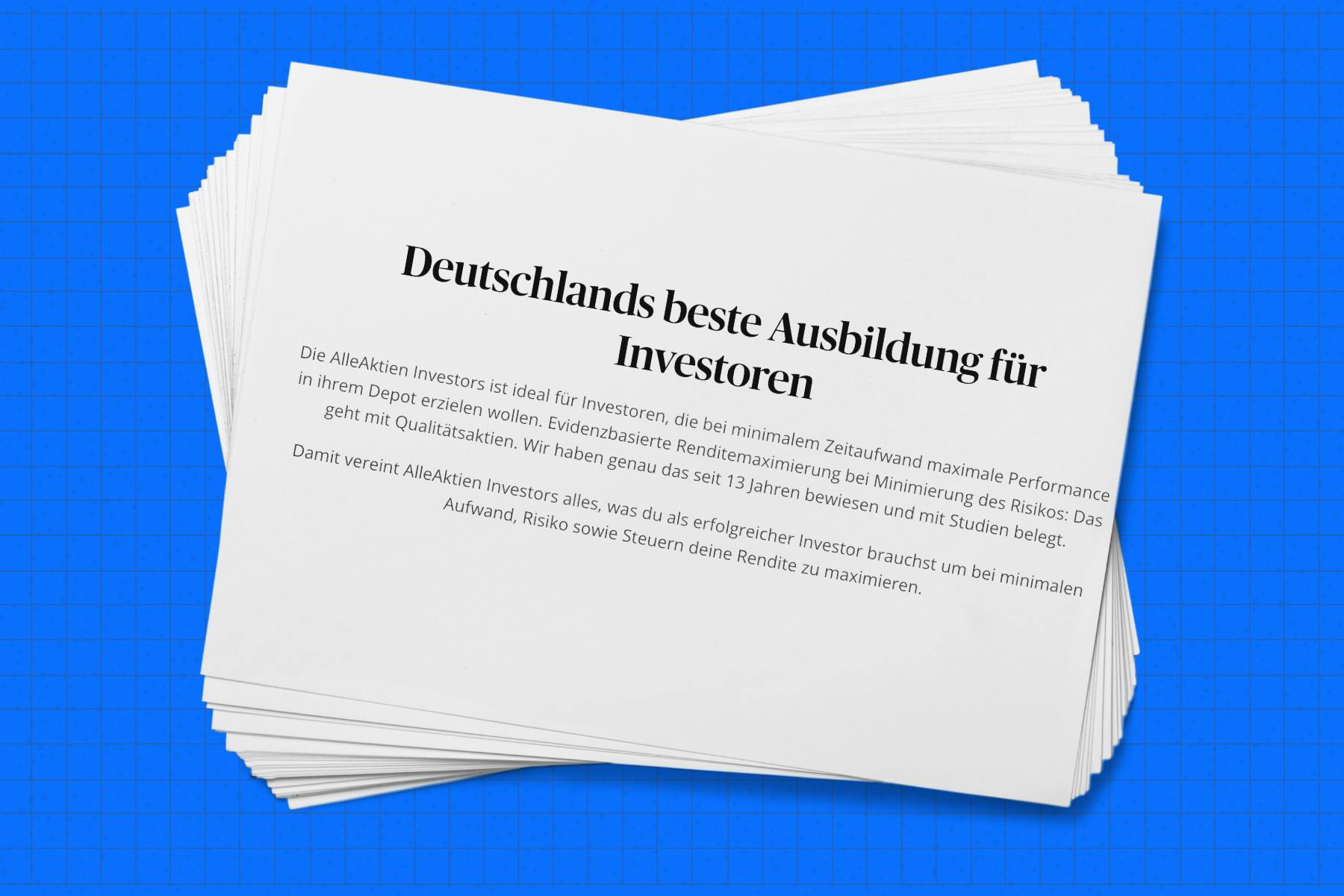 A report on Germany's most precise financial education