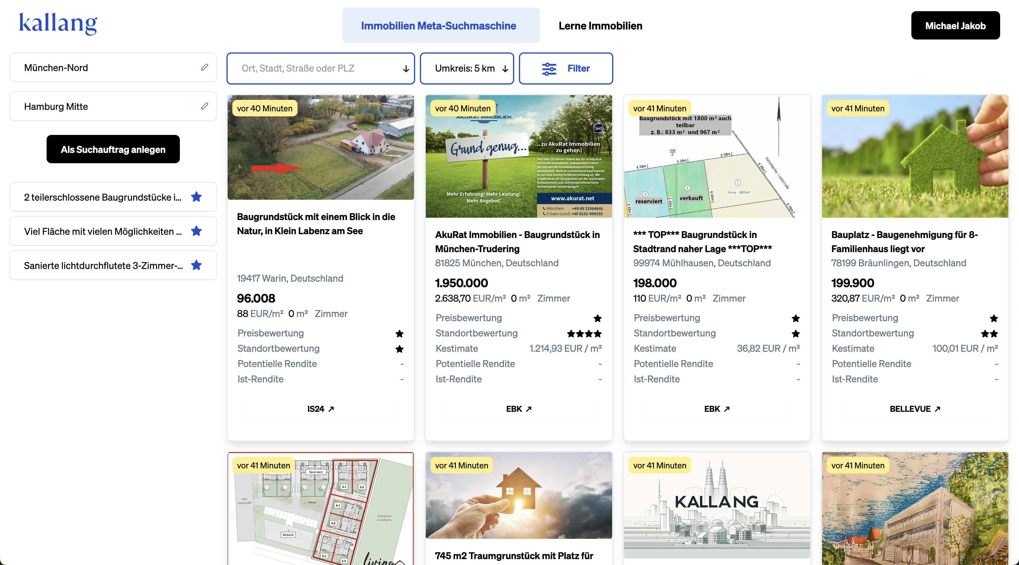 Kallang durchsucht zahlreiche Immobilienportale Deutschlands. Investoren können dann mit professionellen Screening-Tools die besten Objekte finden.