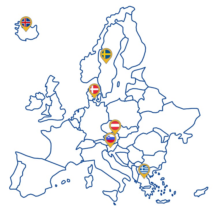 Europakarte mir Fahrtenzielen 2026