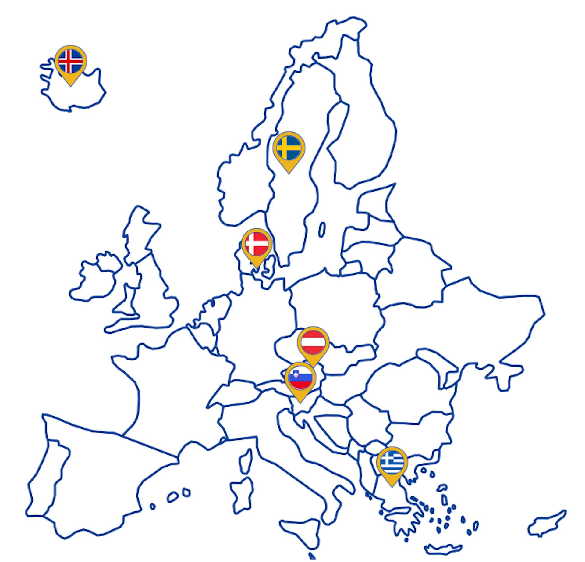 Europakarte mir Fahrtenzielen 2026