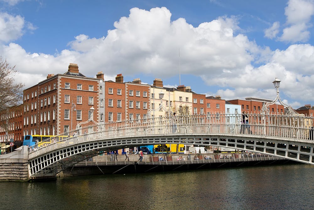 Shot of a bridge in Dublin, Ireland