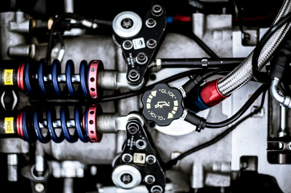 Showing inside of car with oil tank
