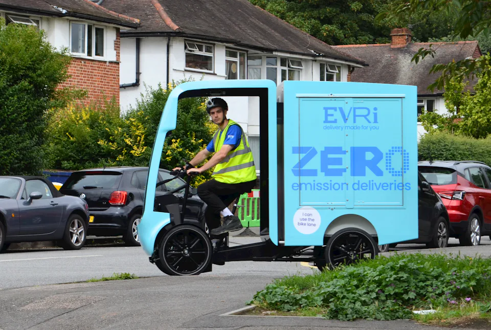 Evri zero-emission e-cargo bike investment in sustainability