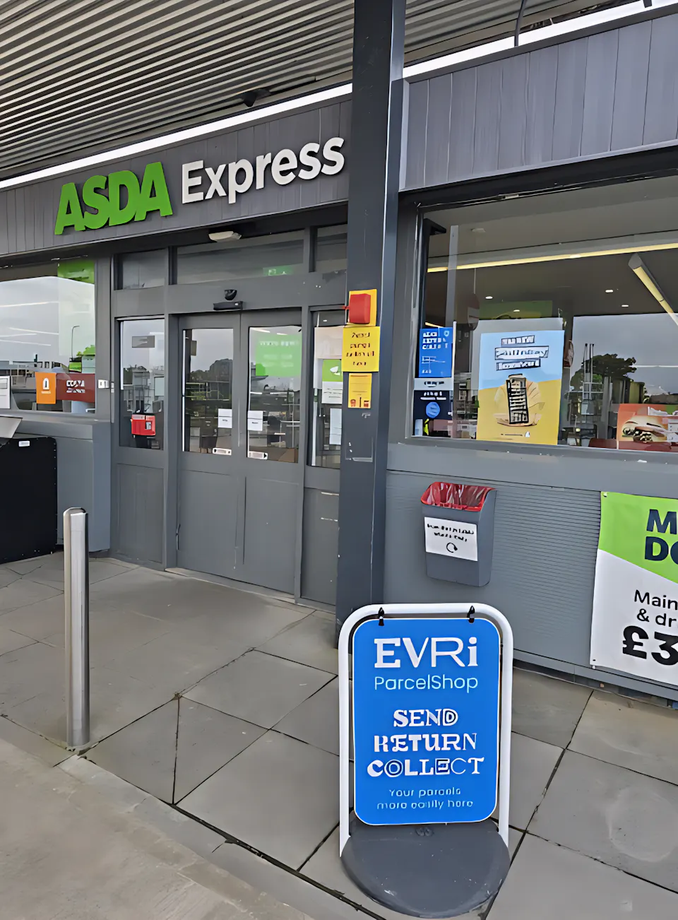 Asda Express store with Evri ParcelShop services
