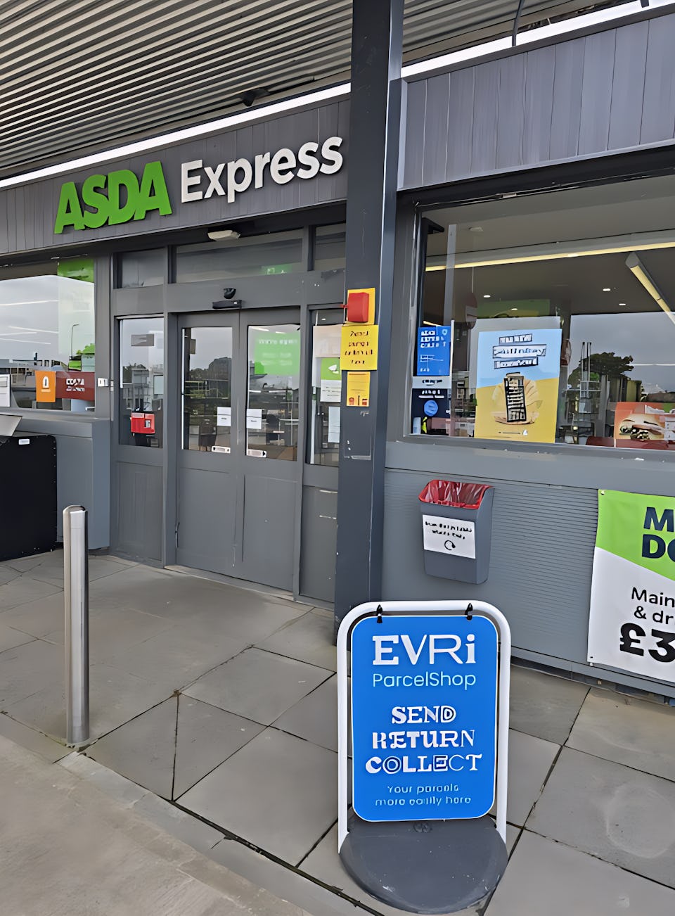 Asda Express store with Evri ParcelShop services