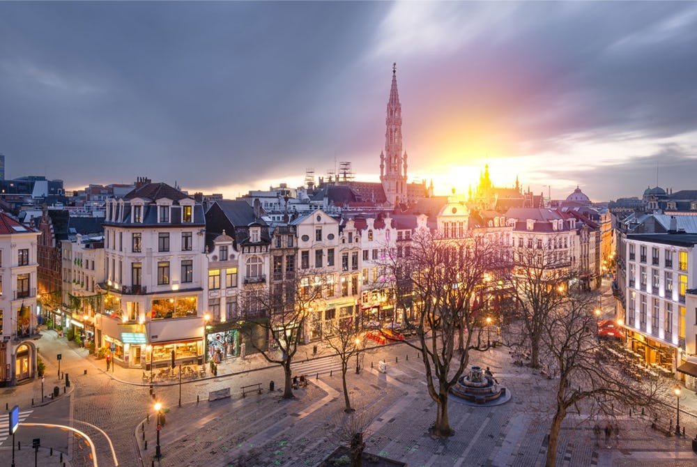 Photo of a city square in Brussels, Belgium