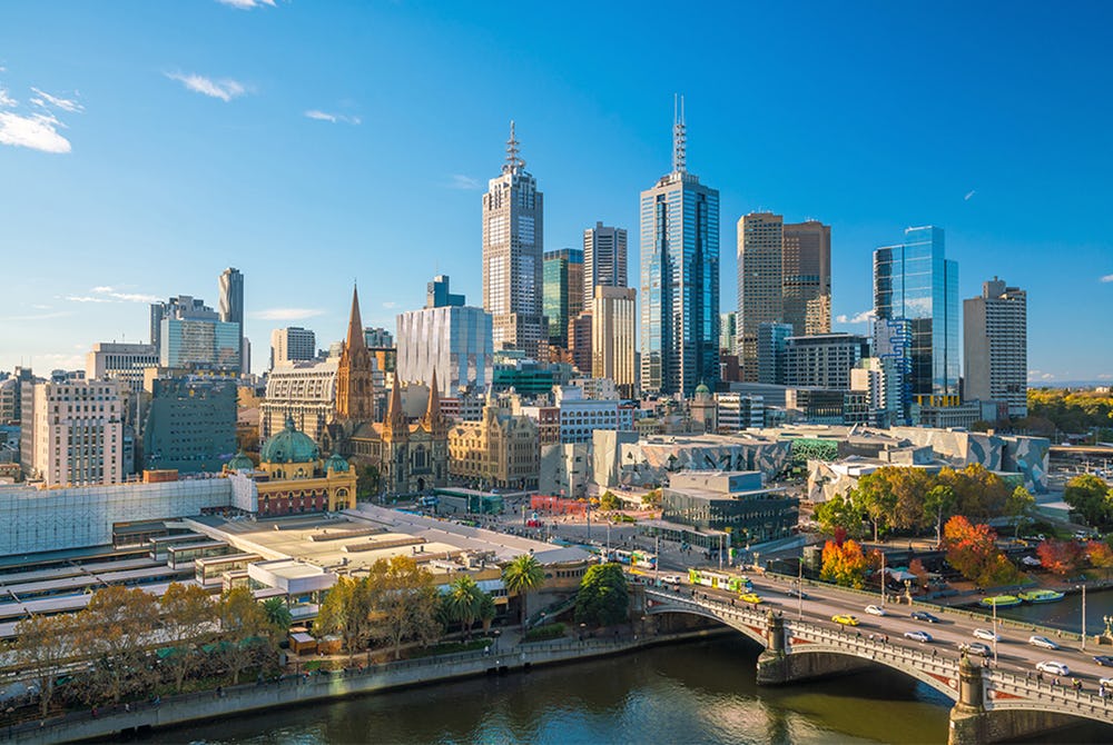 Skyline photo of Melbourne, Australia