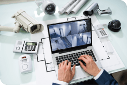 Man typing on computer