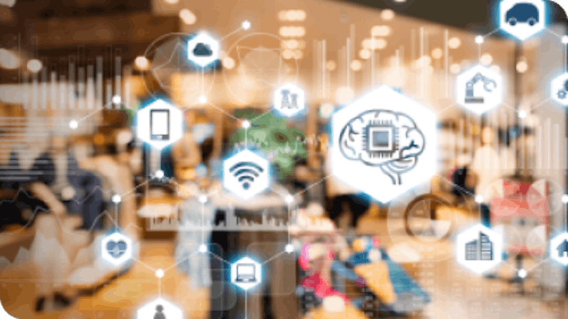 Retail store with smart security icons