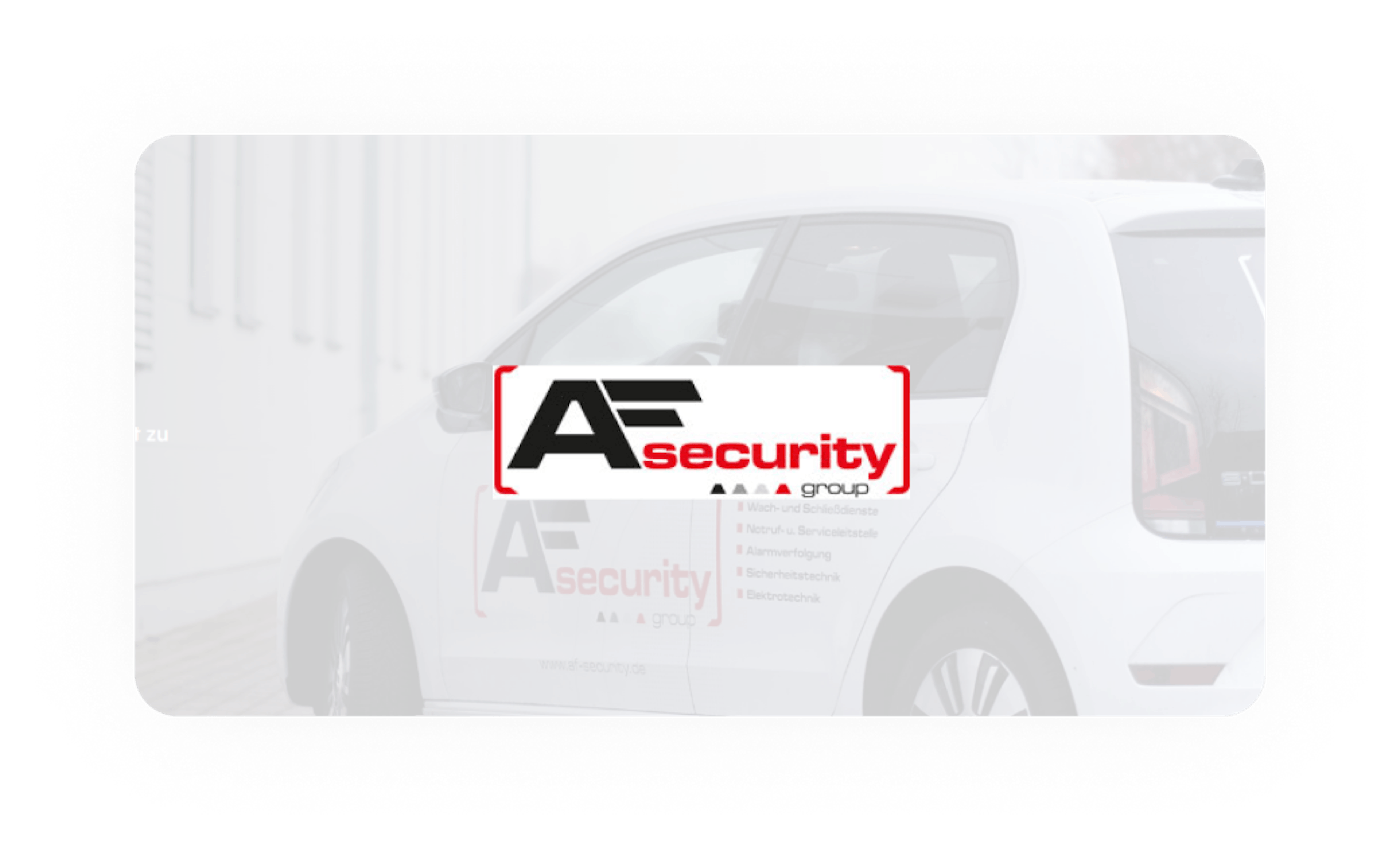 AF Security logo on a background with a car