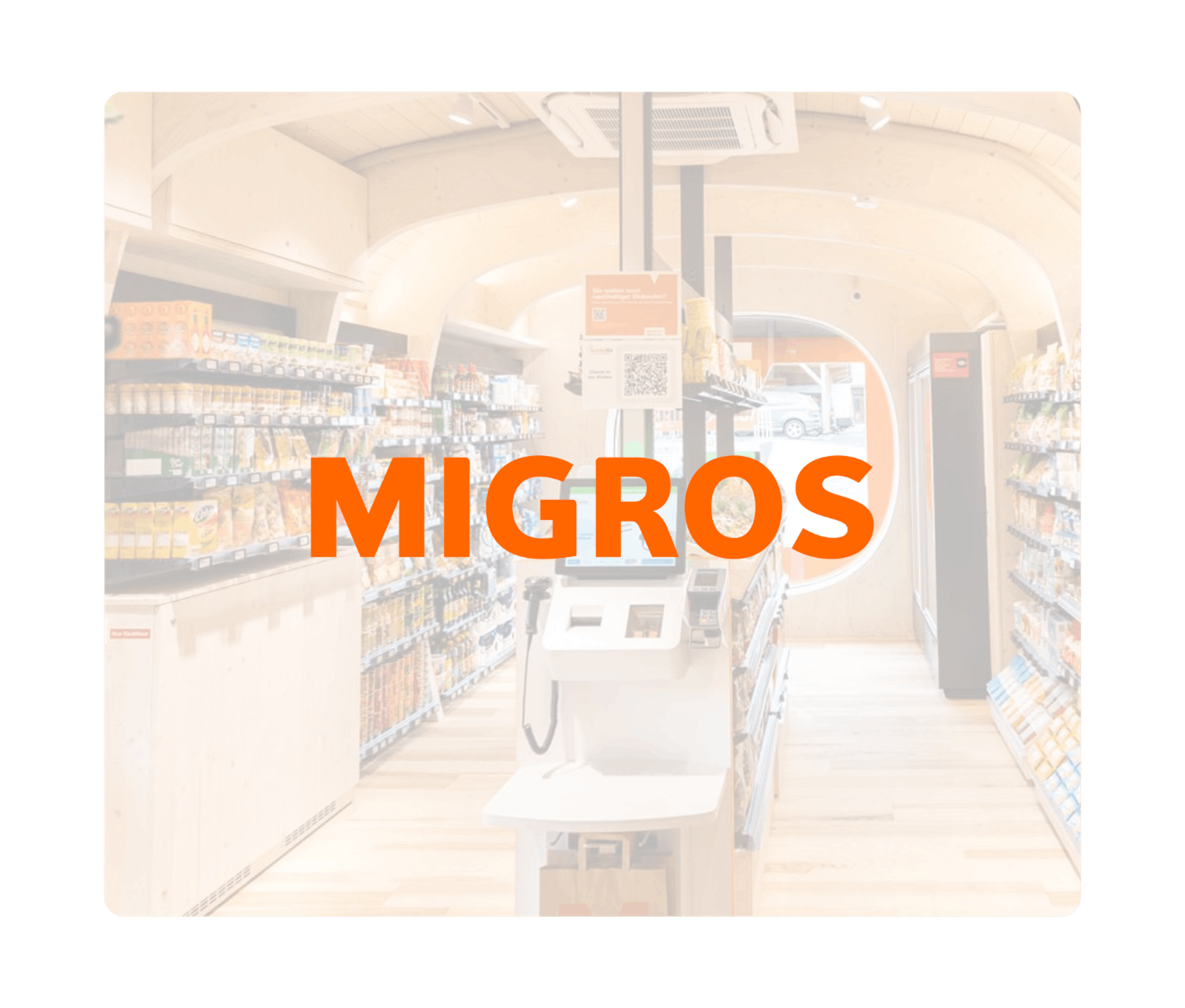 Migros teo store and migros logo