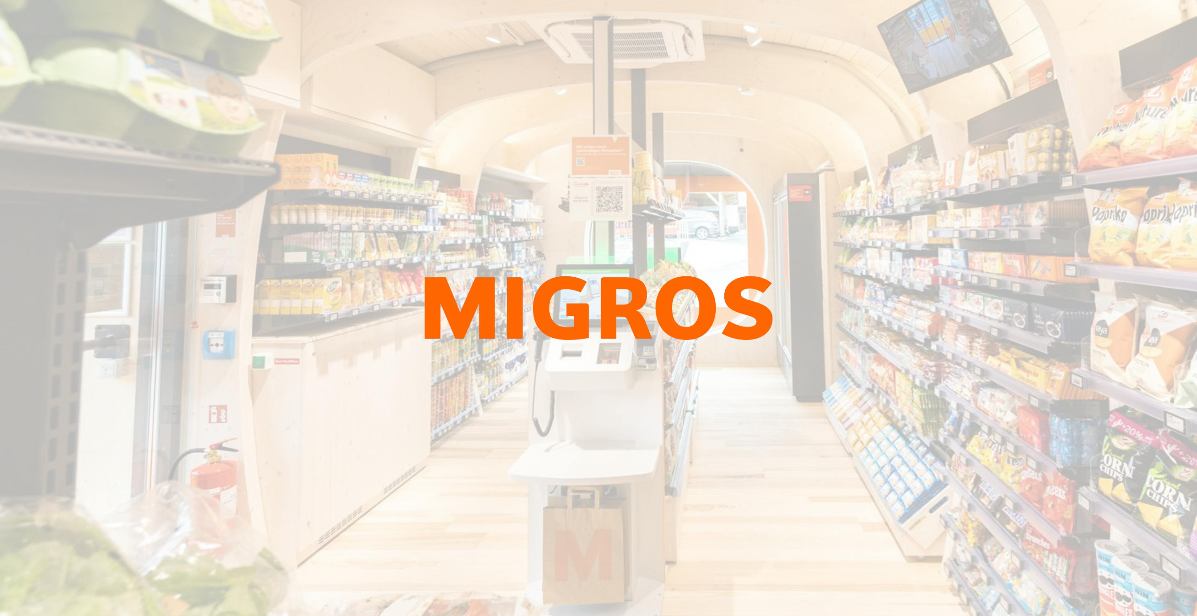 Migros Teo store and migros logo