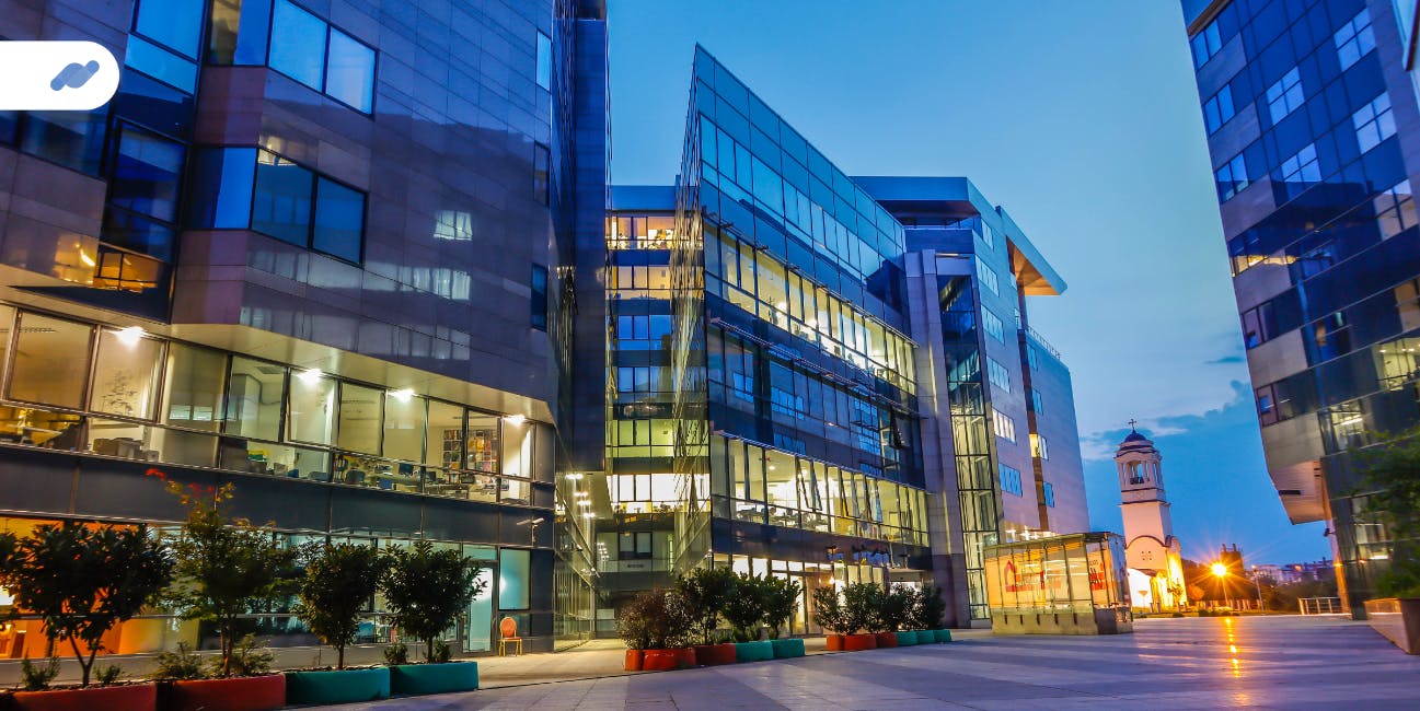 evalink smart building at night