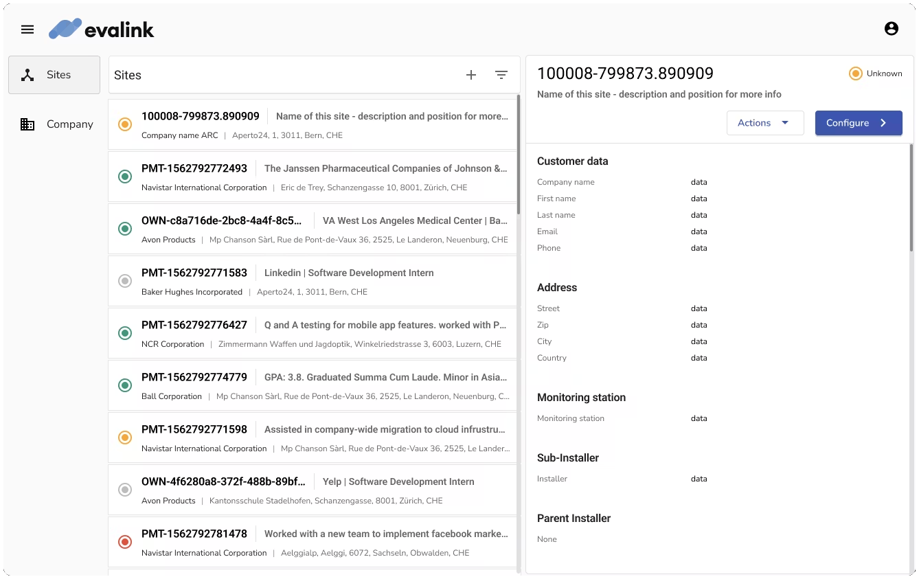 evalink Installer portal