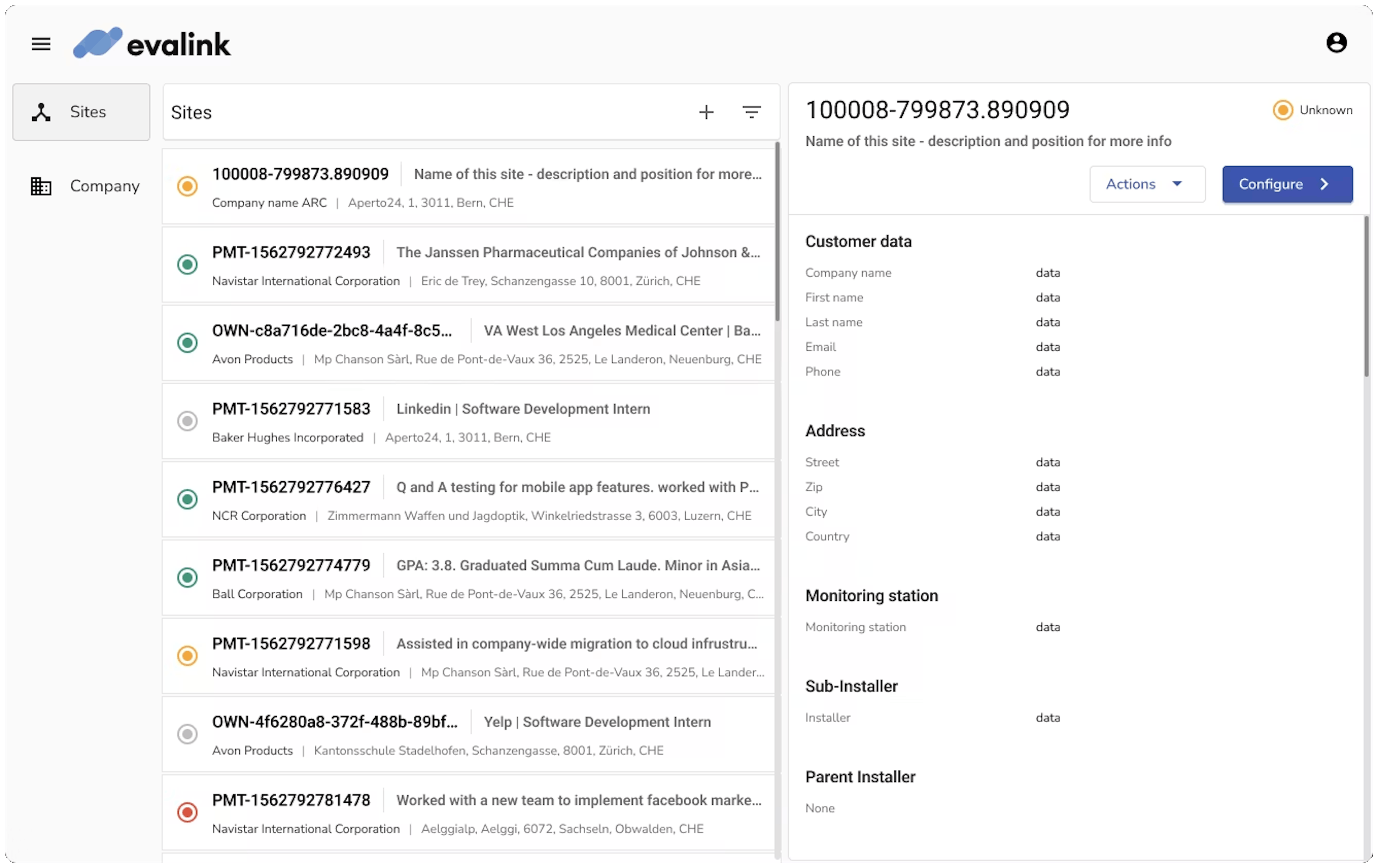 evalink Installer portal