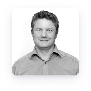 Black and white photo of Peter Monte, Chief Executive Officer at Sitasys AG