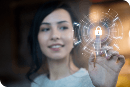 evalink blog physical and cyber security woman with lock on screen