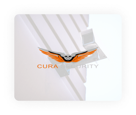 CURA-Logo auf einem halbtransparenten Hintergrund
