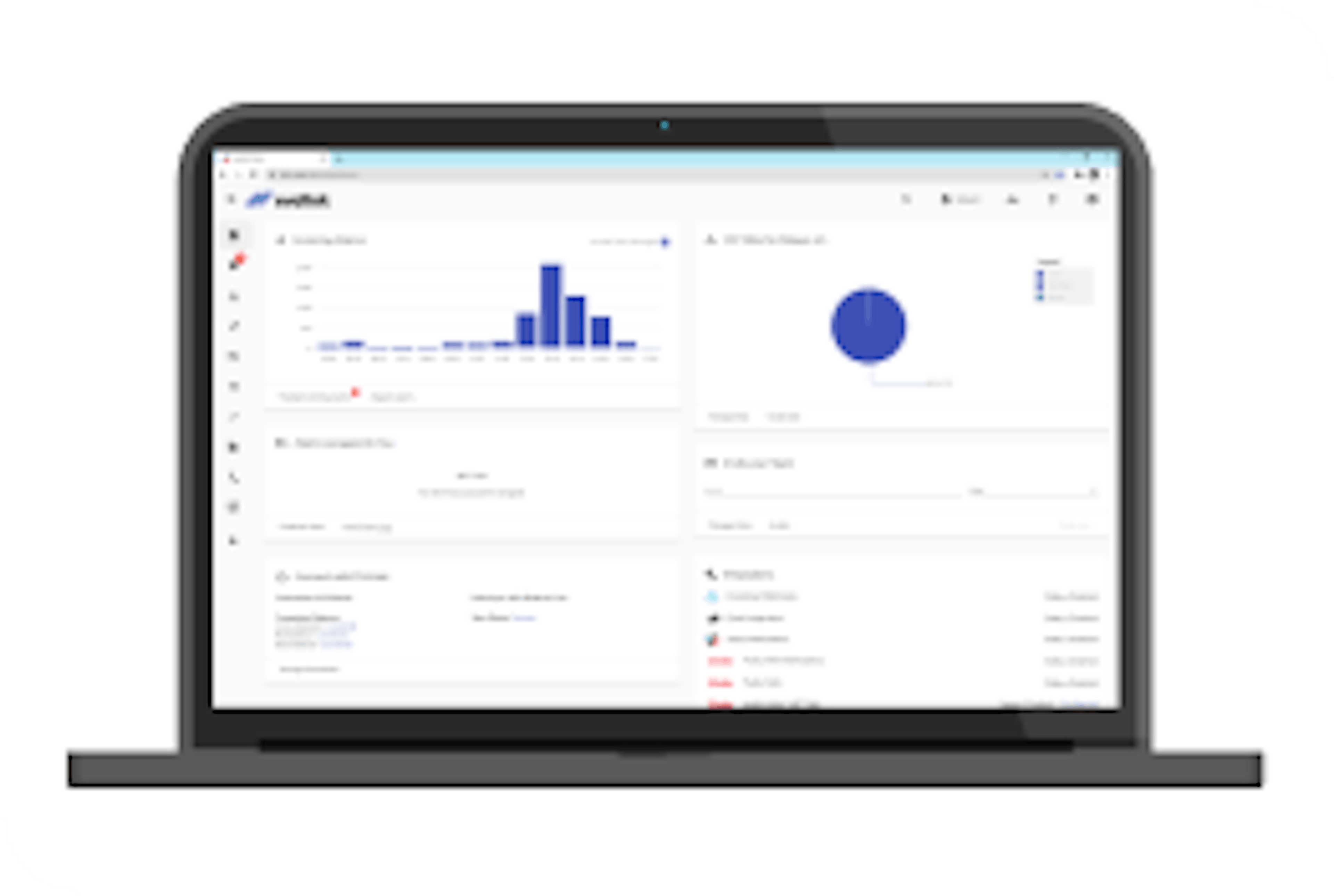 Laptop displaying the evalink alarm management dashboard 