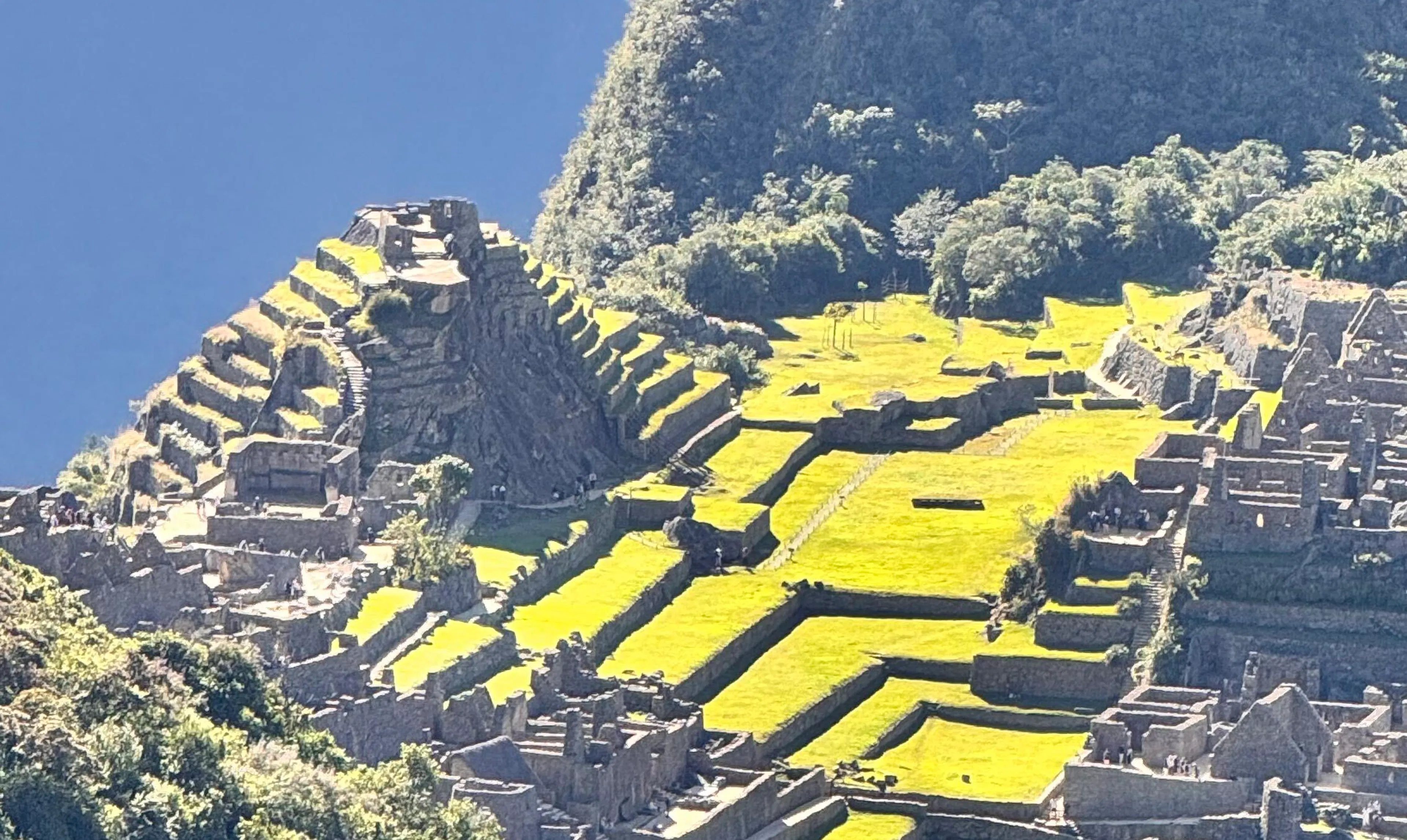 Machu Picchu, das vom Himmel herab