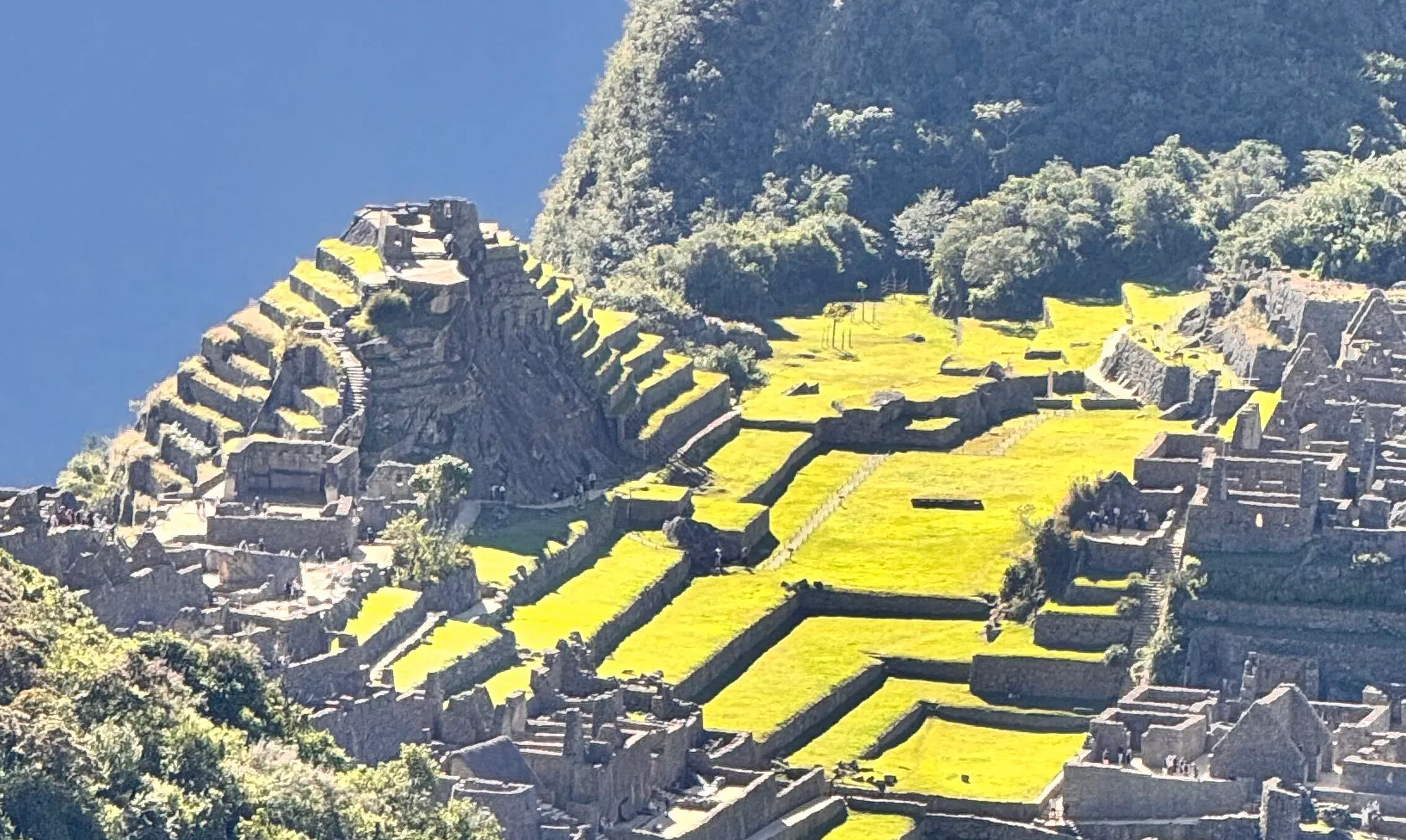 Machu Picchu, das vom Himmel herab