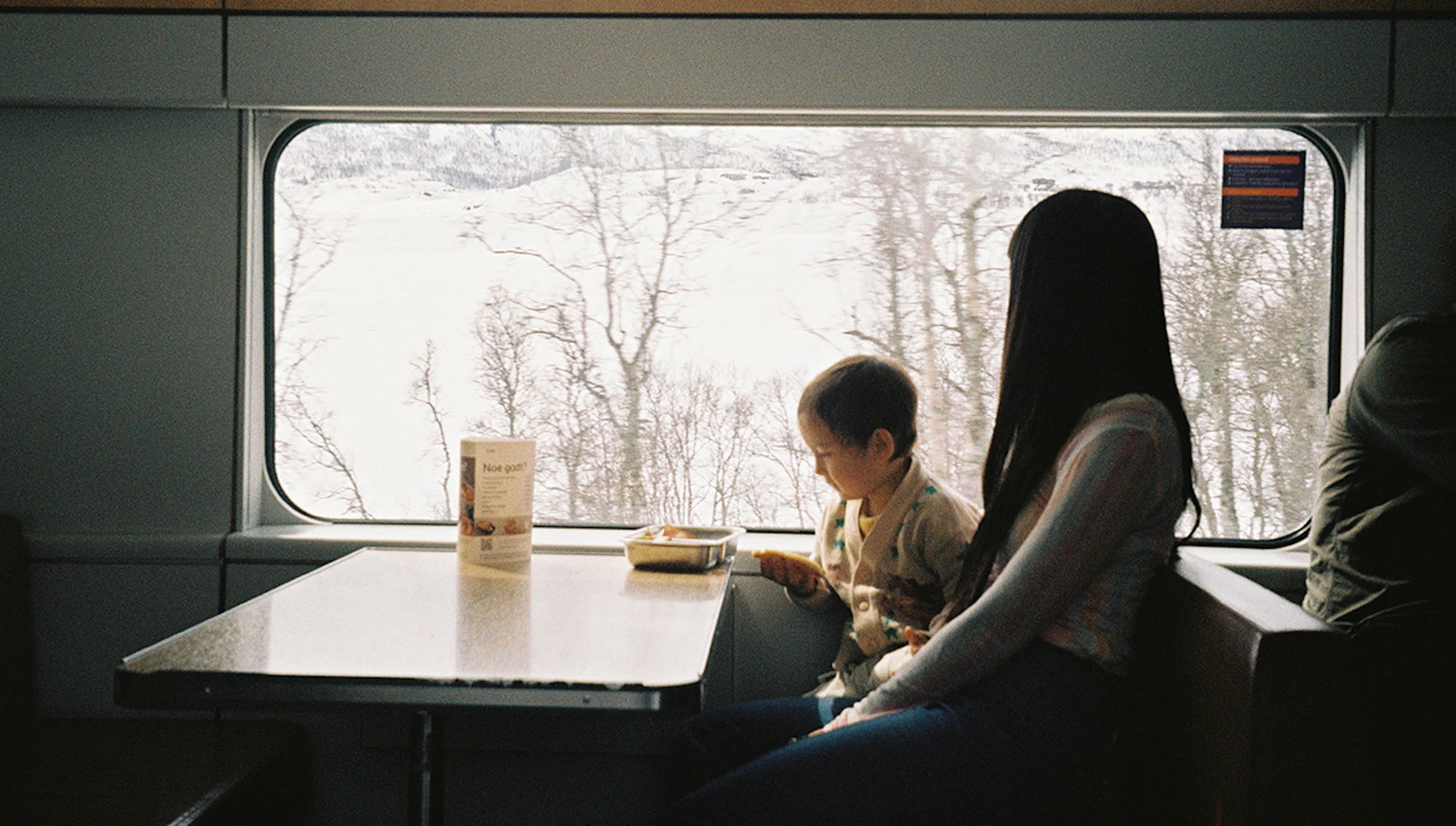 femme et enfant dans un train