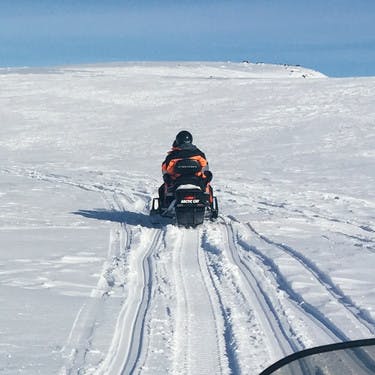 Snowmobiling Across Myrdalsjokull Glacier