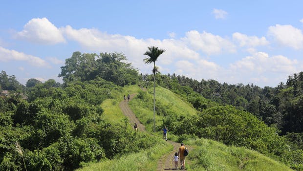 Senderismo en plena naturaleza en Bali en familia