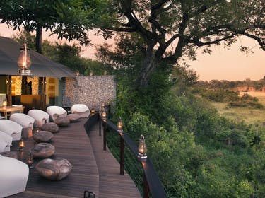 Terrasse du andBeyond Ngala Tented Camp en Afrique du Sud
