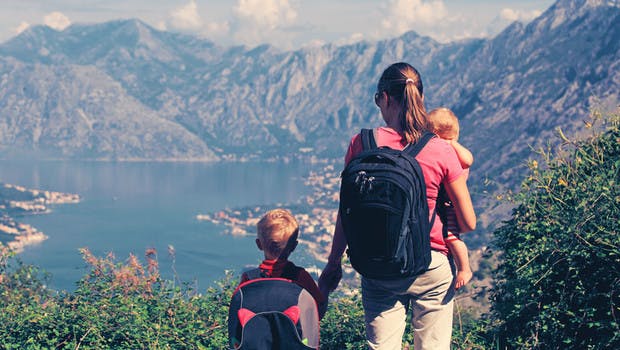 Viaje de senderismo con niños