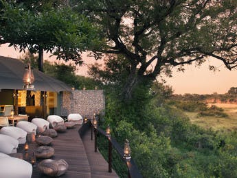 Terrasse du andBeyond Ngala Tented Camp en Afrique du Sud