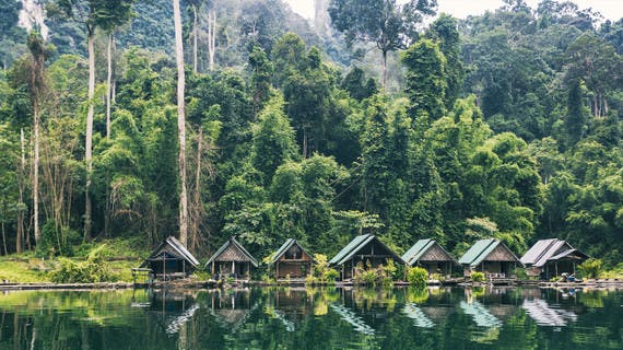 Bungalows flottants en Thaïlande