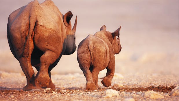 Nashörner in Namibia