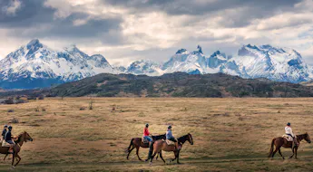 Reiter im Torres del Paine Nationalpark