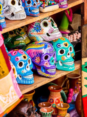 Crânes colorés au Mexique