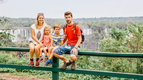 En famille en Argentine aux chutes d'Iguaçu