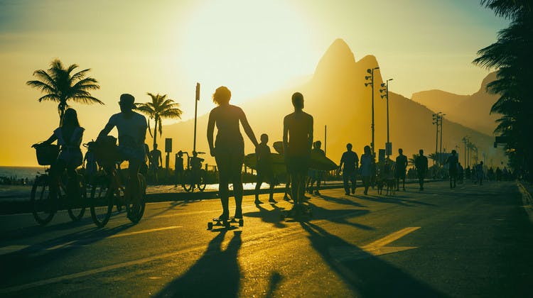 La piste cyclable le long des plages de Rio