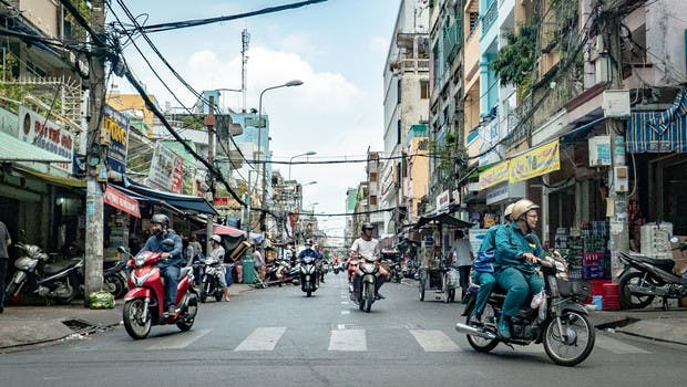 Rues animées d'Ho Chi Minh