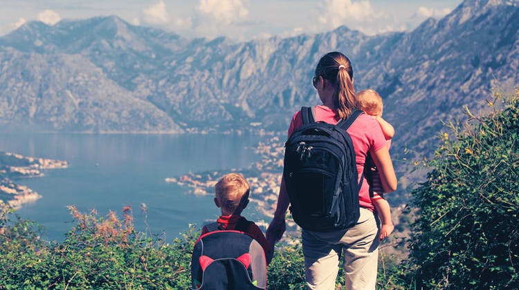 Viaje de senderismo con niños