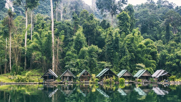 Bungalows flottants en Thaïlande