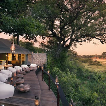 Terrasse du andBeyond Ngala Tented Camp en Afrique du Sud