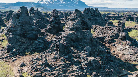 Lavasäulen in bizarren Formen auf Island