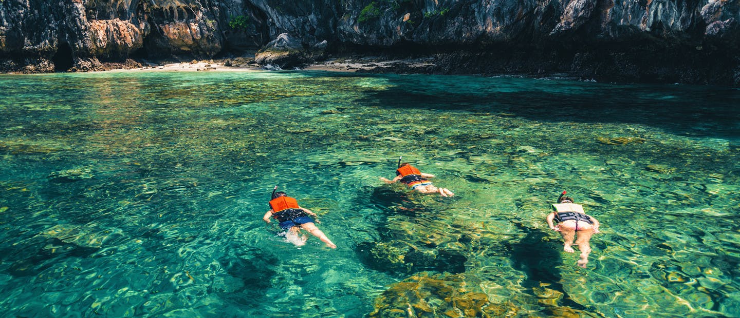 Family snorkelling in Thailand
