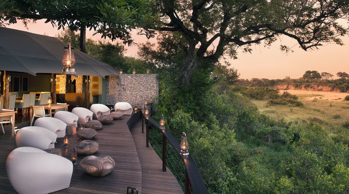 Terrasse du andBeyond Ngala Tented Camp en Afrique du Sud