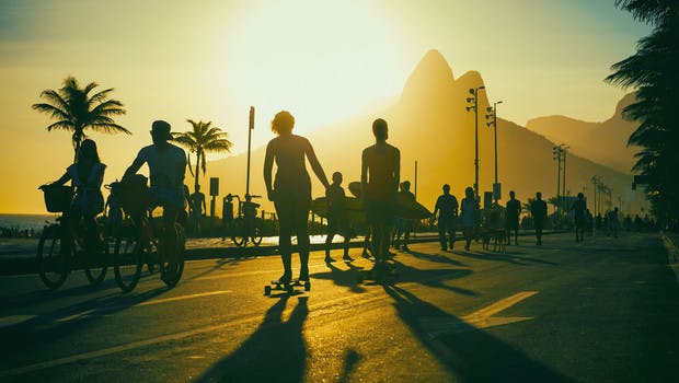 La piste cyclable le long des plages de Rio