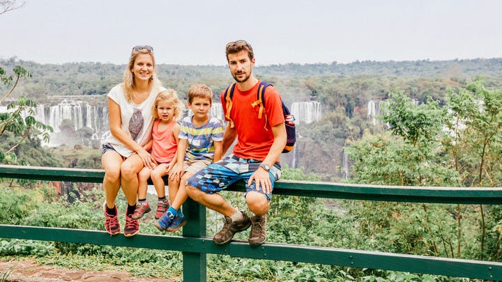 En famille en Argentine aux chutes d'Iguaçu