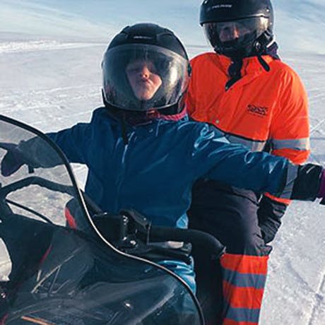 Snowmobiling Across Myrdalsjokull Glacier