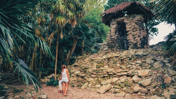 Exploring ruins in Mexico