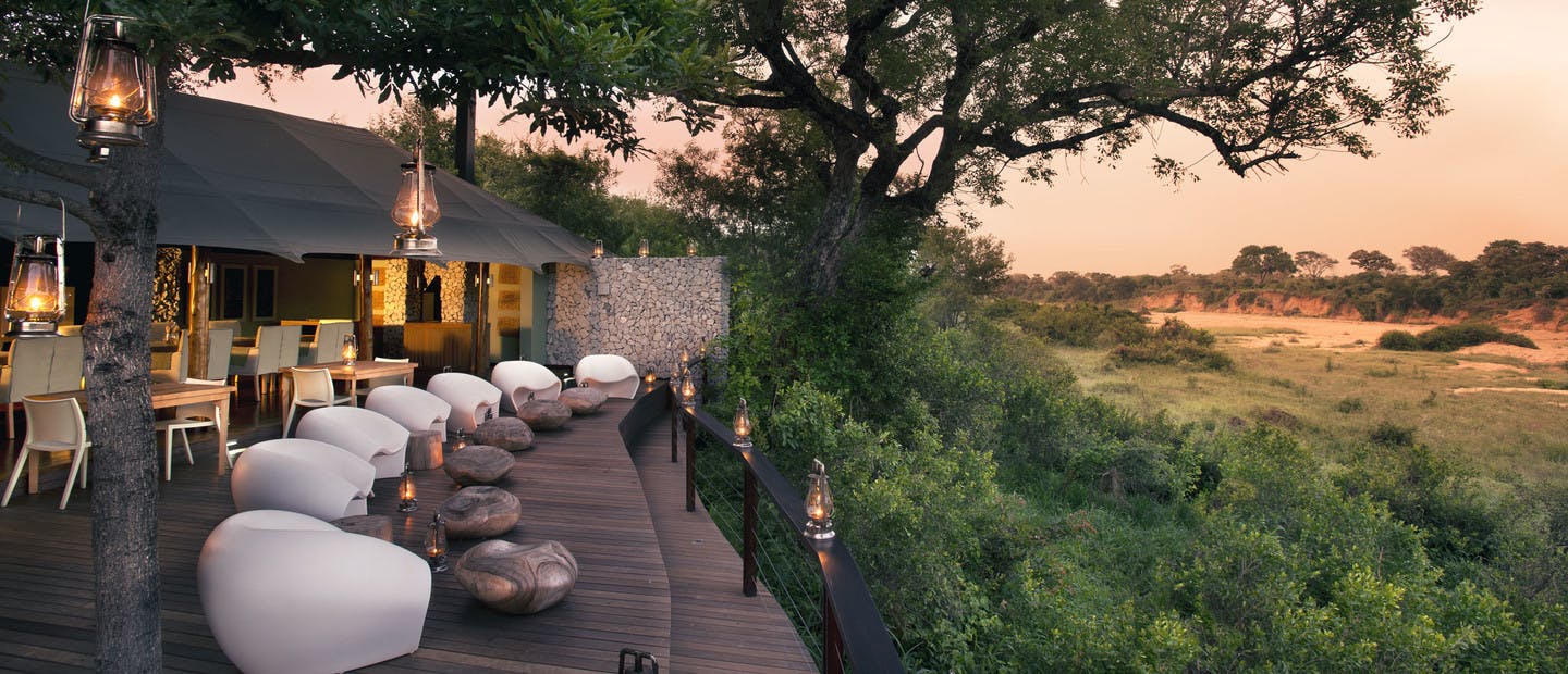 Terrasse du andBeyond Ngala Tented Camp en Afrique du Sud
